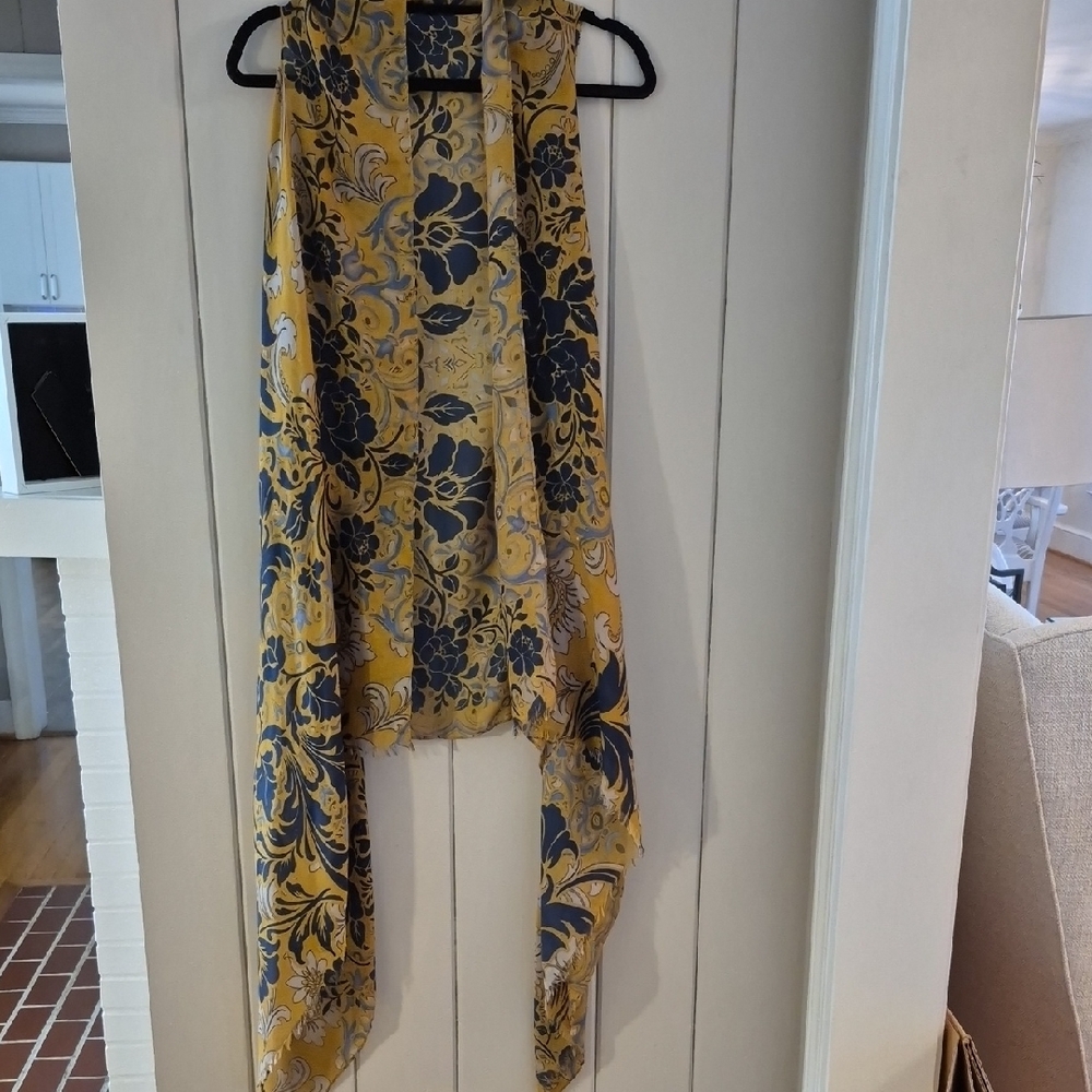 Boho Floral Long Vest - Kimono Style